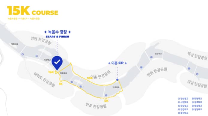 خريطة مسار Hangang Nightwalk42K