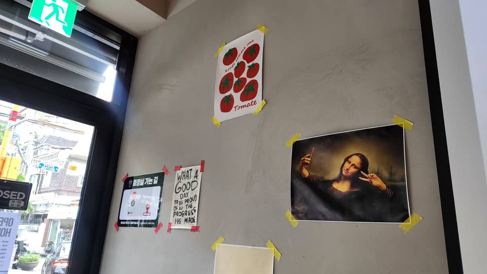 Comptoir et tableau de menu